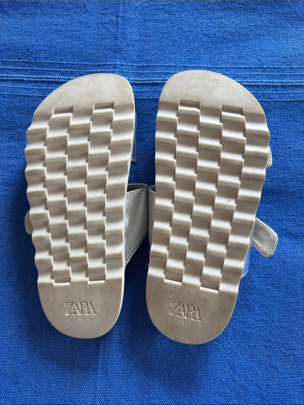 Zara Silver Sandals 37 - Picture 3 of 4